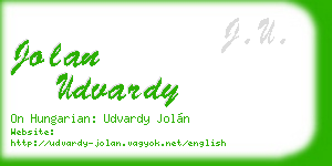 jolan udvardy business card